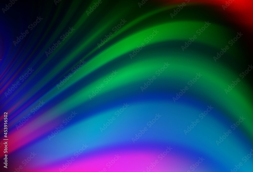 Obraz premium Dark Multicolor, Rainbow vector background with bubble shapes.