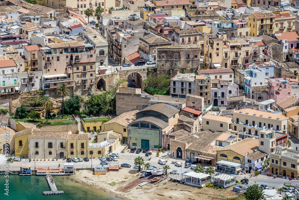 View on Castellammare del Golfo town on Sicily Island, Italy