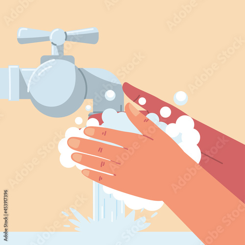 washing of hands with soap