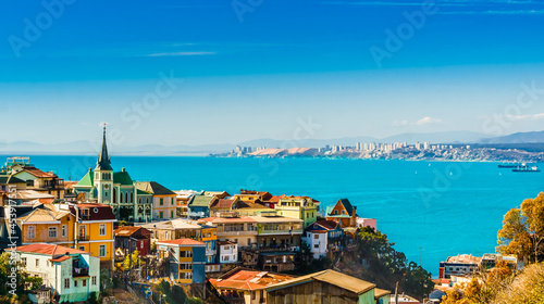Cityscape of historical city of Valparaiso photo