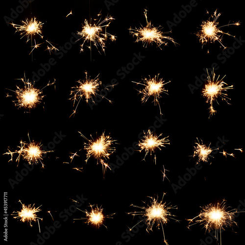 Fireworks  sparklers on a black background