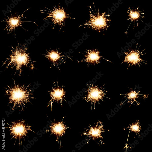 Fireworks  sparklers on a black background