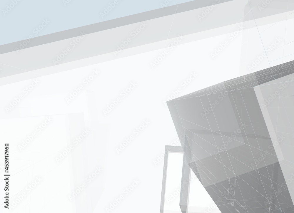 Obraz premium modern architecture 3d drawing