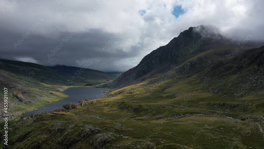 mountain and lake