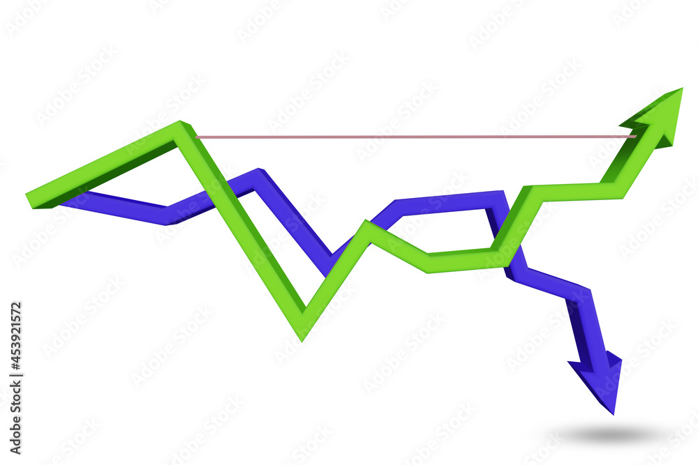 Concept of growth with chart diagram Concept of growth with chart diagram
