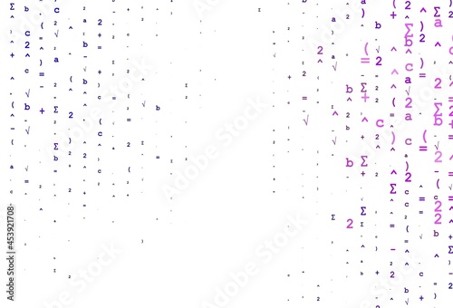 Light Purple vector pattern with arithmetic signs.