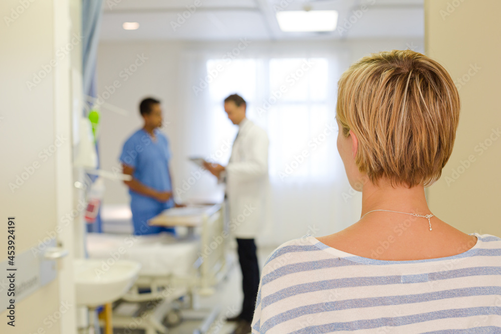 Patient leaving hospital room Patient leaving hospital room