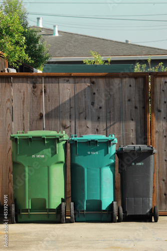 green garbage bin