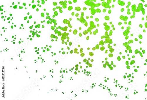 Light Green vector background with bubble shapes.