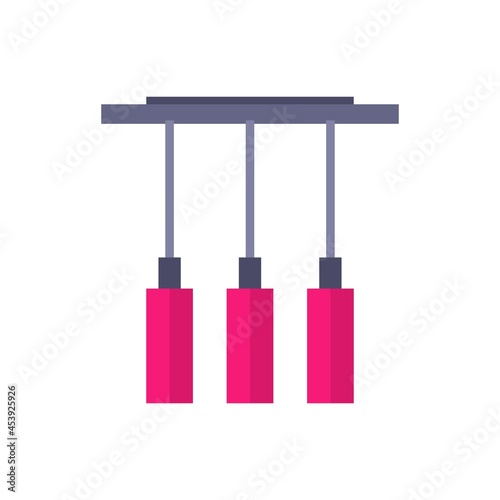 Chandelier isolated on a white background. Vector flat illustration. Interior object