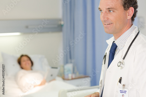 Doctor smiling in hospital room