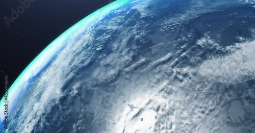 Planet Earth Rotates In Space 3D animation