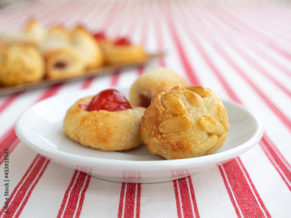 Panellets, A Typical Pastry Of Catalonia, Spain, In All Saints Holiday. Panellets, A Typical Pastry Of Catalonia, Spain, In All Saints Holiday.