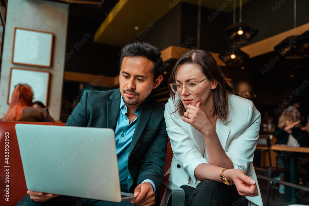 business people working together on the computer business people working together on the computer