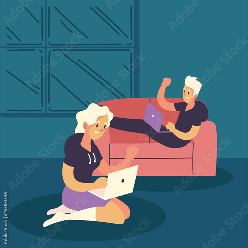 freelance man and woman