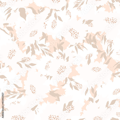 Floral seamless with hand drawn color roses. Cute summer background with flowers and leaves. Modern floral compositions. Fashion vector stock illustration for wallpaper  posters  card  fabric  textile