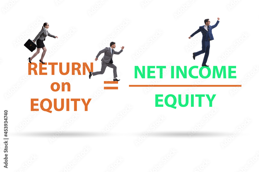 Business people in return on equity concept Business people in return on equity concept