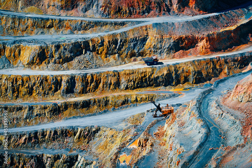 Open pit gold and copper mine photo