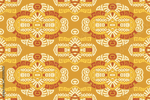 Abstract Ethnic Vector Seamless Pattern. Trendy boho tile. African textile design. Scandinavian ornament. Perfect for wallpaper, cloth, wrapping paper and other endless fill.