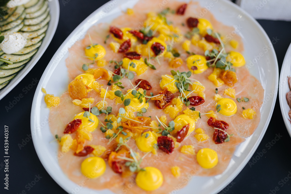 Delicious appetizers and food at a party Delicious appetizers and food at a party
