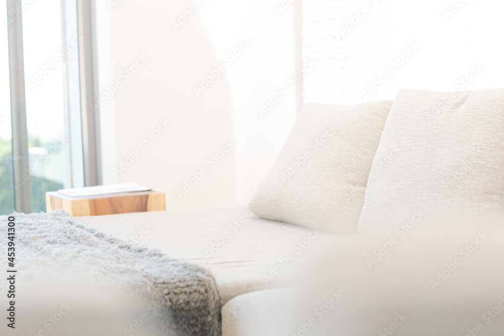 Blanket on sofa Blanket on sofa