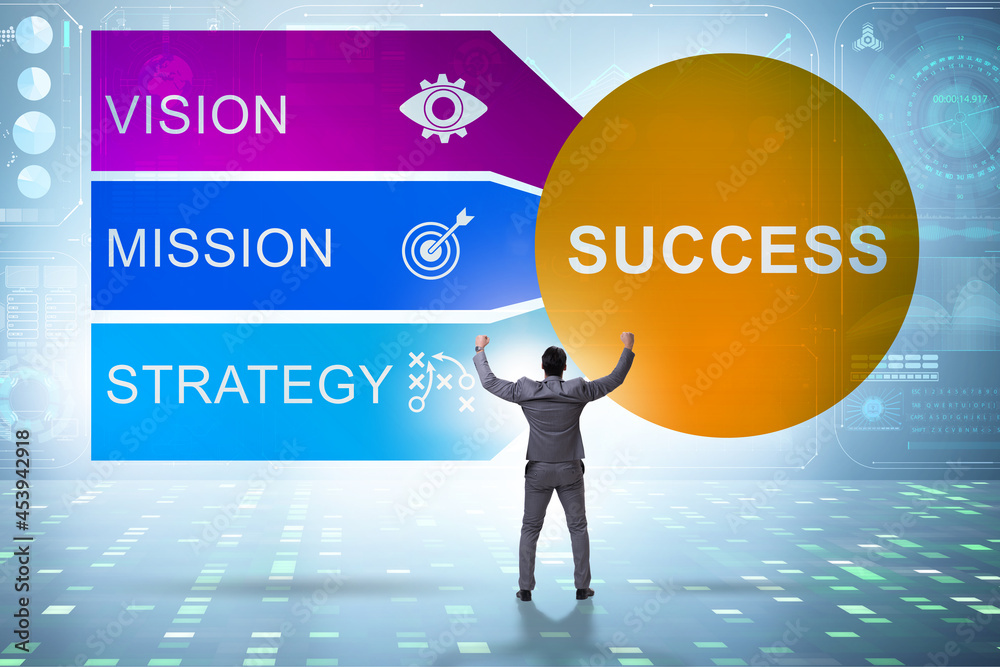 Equation of success with with businessman Equation of success with with businessman