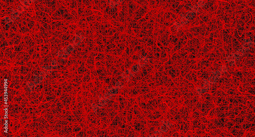 Red chaotic lines background. Hand drawn lines. Tangled chaotic pattern. Vector illustration.