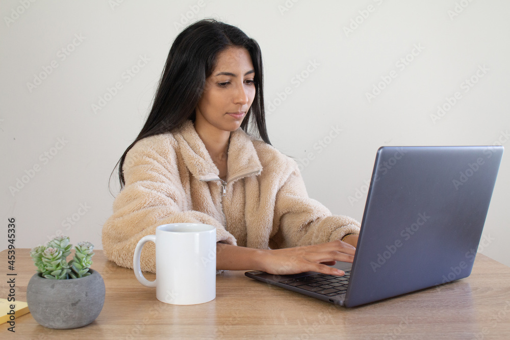 Lady doing home office work Lady doing home office work