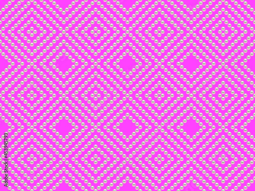 Pink luxury background with beads and rhombuses. Vector illustration. 