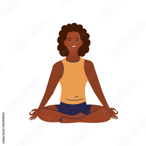 Woman doing lotus position