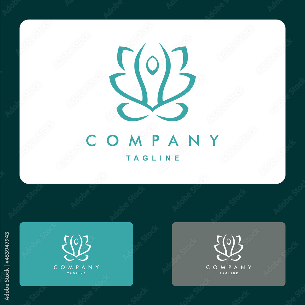 Lotus, yoga, spa and wellnes logo set vector icon illustration designs - obrazy, fototapety, plakaty 