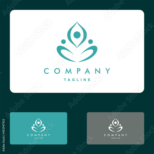 Lotus, yoga, spa and wellnes logo set vector icon illustration designs