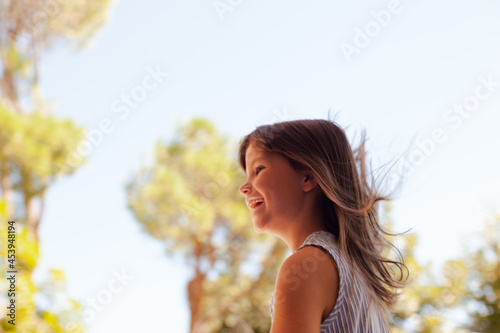 Girl playing outdoors