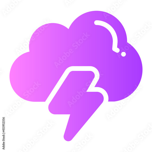 Cloud thunder gradient icon