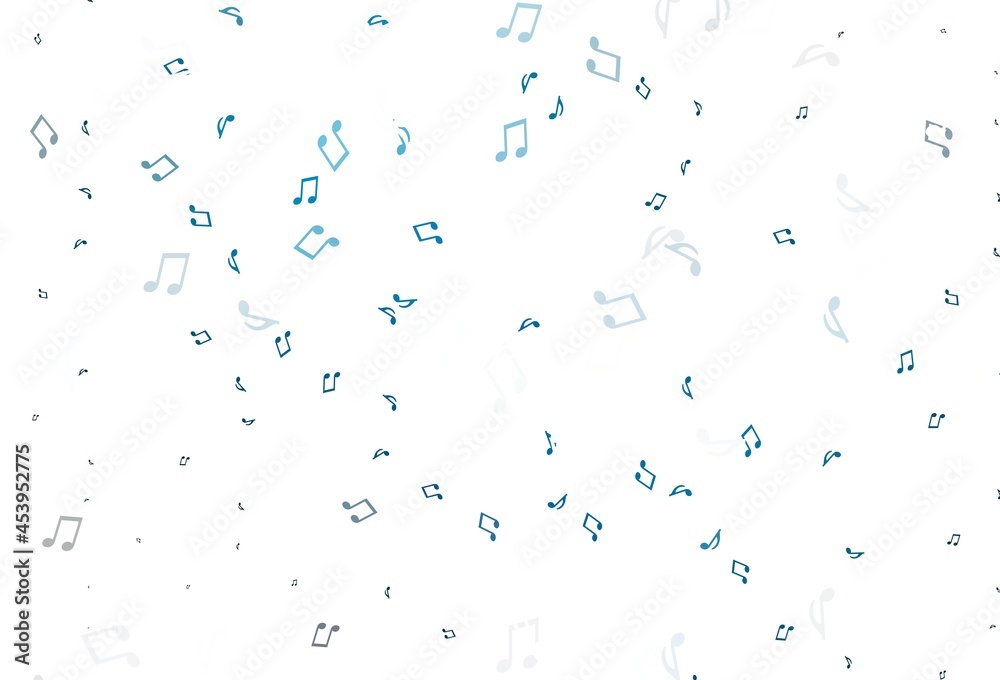 Light BLUE vector backdrop with music notes. Light BLUE vector backdrop with music notes.