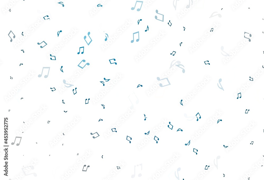 Light BLUE vector backdrop with music notes.