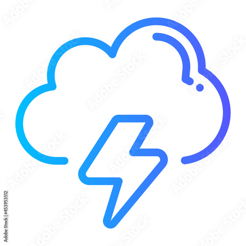 Cloud thunder gradient icon