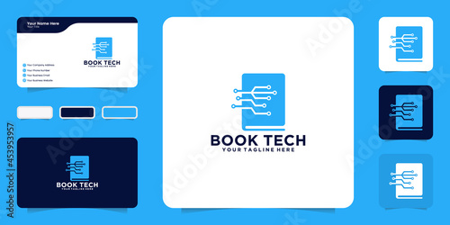 book technology logo design inspiration and business card inspiration