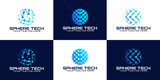 tech globe Logo design inspiration collection