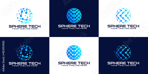 tech globe Logo design inspiration collection