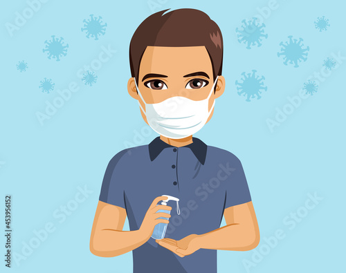 Young man wearing white med...