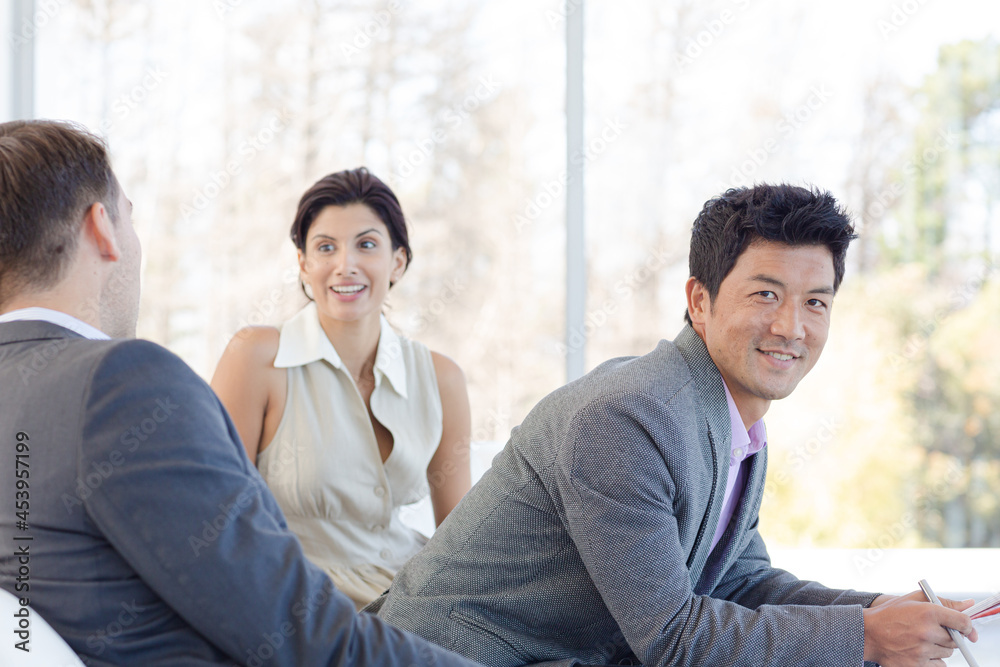 Business people talking in meeting Business people talking in meeting