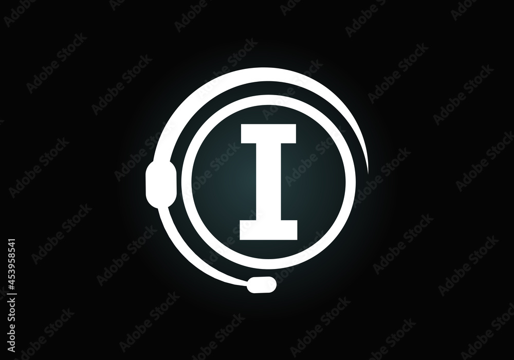 Initial I monogram letter alphabet and support service with headphones. Headphone logo. Hotline customer advice, call center help. Modern vector logo for business and company identity. Initial I monogram letter alphabet and support service with headphones. Headphone logo. Hotline customer advice, call center help. Modern vector logo for business and company identity.