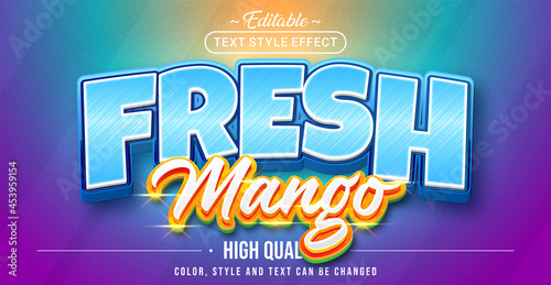Editable text style effect - Fresh Mango text style theme. photo
