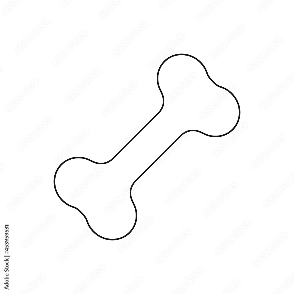 Bone for dog icon vector. Thin line. Isolated on a white background. Bone for dog icon vector. Thin line. Isolated on a white background.