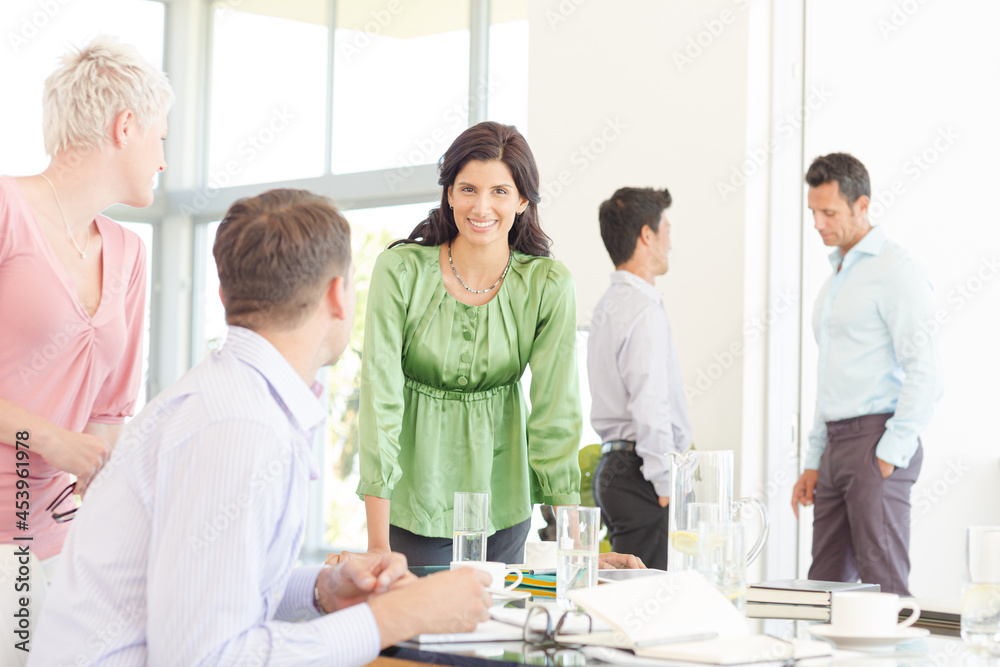 Fototapeta premium Business people talking in office