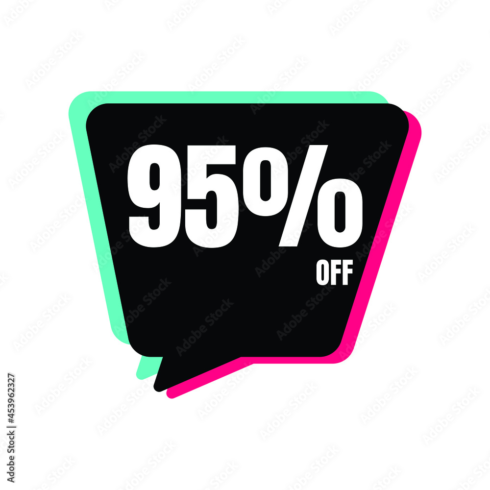 95 Percent Off, Discount Sign Banner or Poster. Special offer price signs 95 Percent Off, Discount Sign Banner or Poster. Special offer price signs