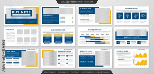 business presentation layout template with modern and clean style use for corporate infographic and business profile 