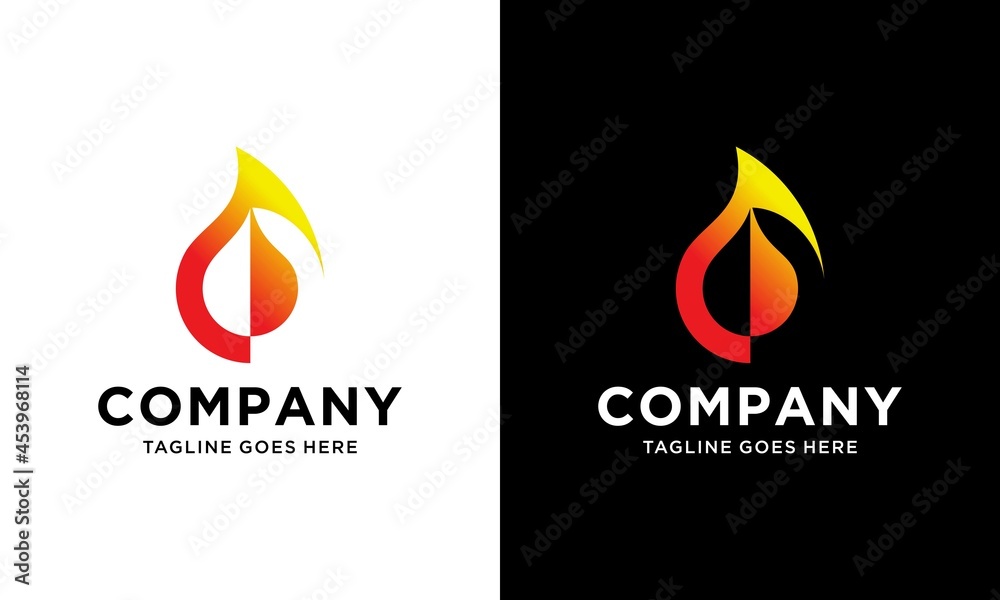 Water drop fire logo design template icon. May be used in ecolog Water drop fire logo design template icon. May be used in ecolog