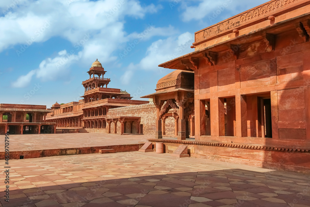 Fatehpur Sikri medieval red sandstone architecture and ruins of fort city built in the sixteenth century